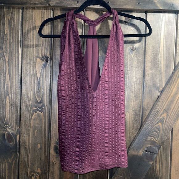 NWOT Frame Draped Textured Silk Halter Top - Picture 4 of 7